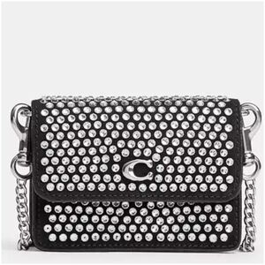 Coach Black and Silver Crossboy Mini  Wallet